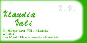 klaudia vali business card