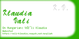 klaudia vali business card